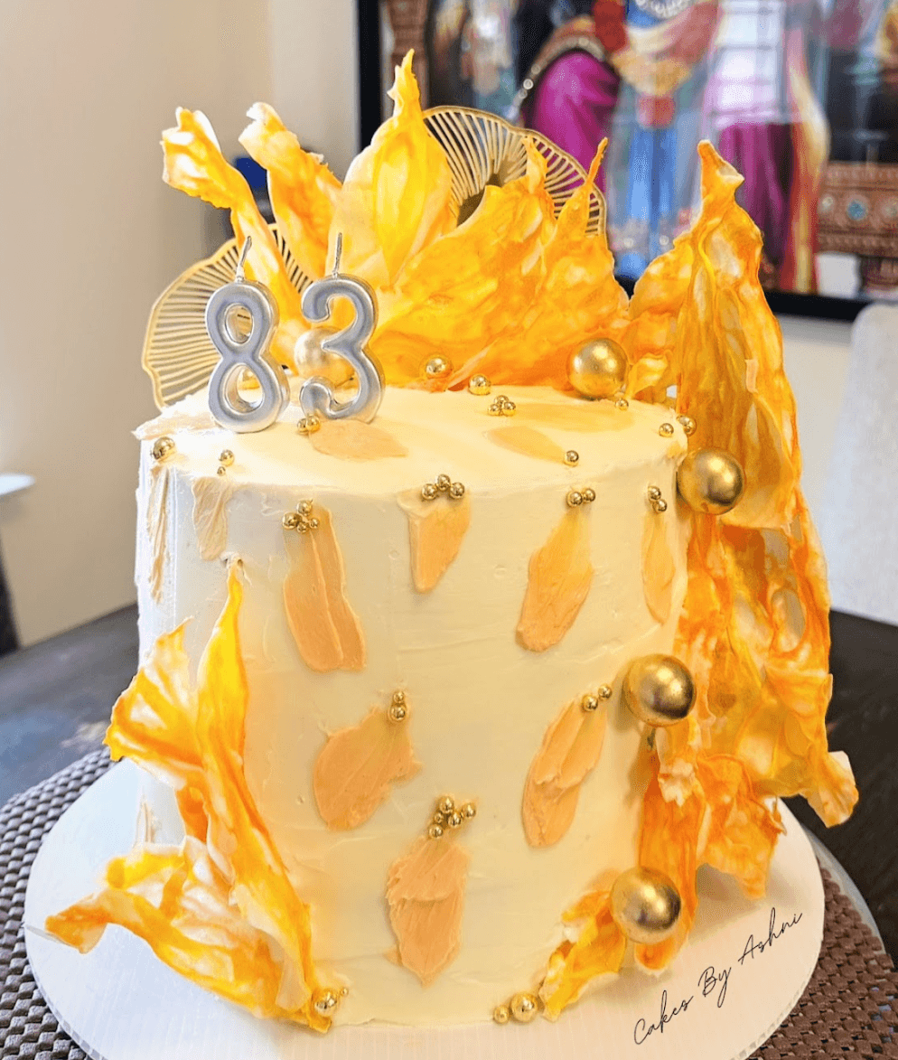 83 birthday cake - custom eggless birthday cake by Cakes by Ashni
