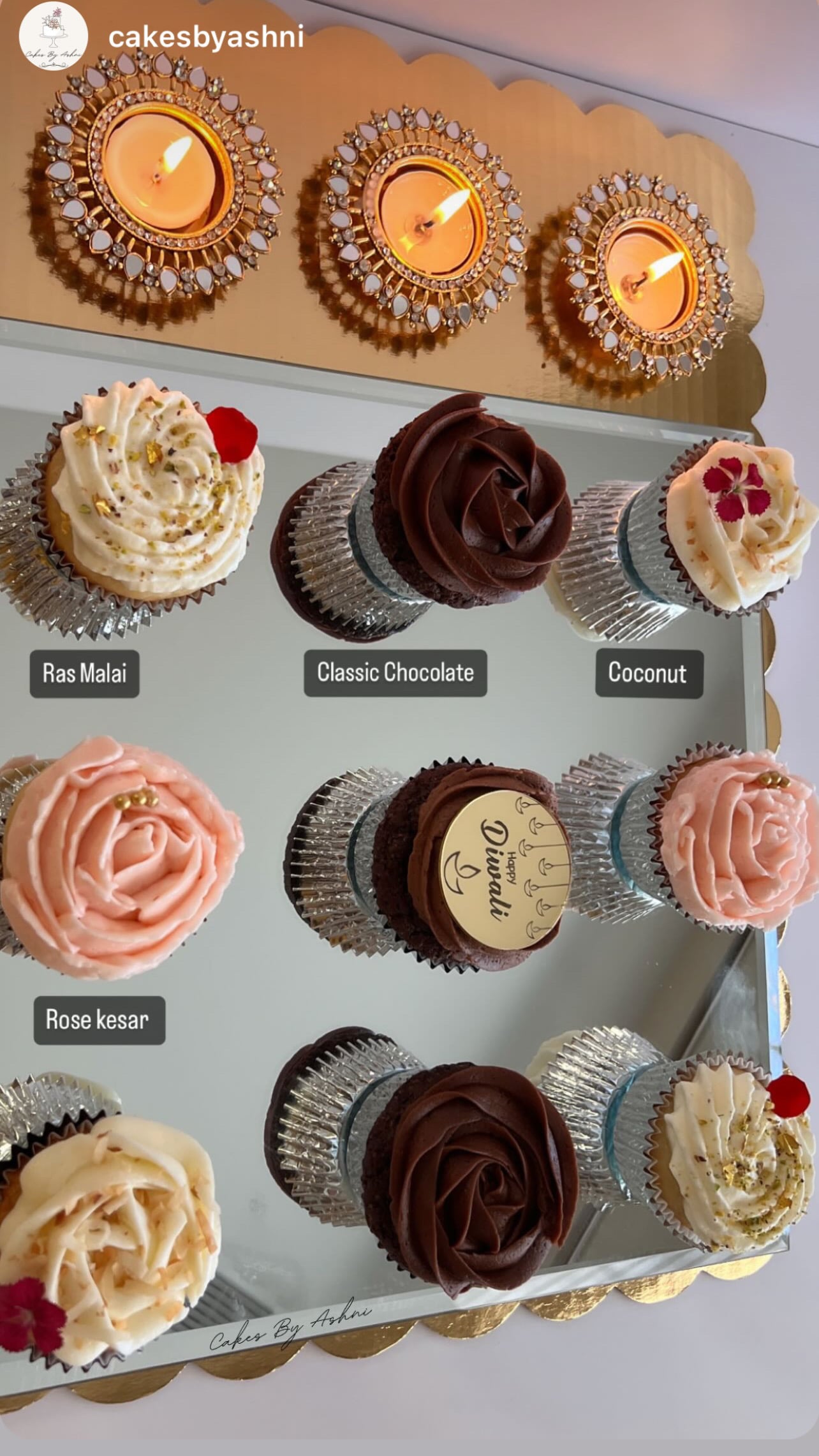 diwali cupcakes 2 - custom eggless diwali cake by Cakes by Ashni