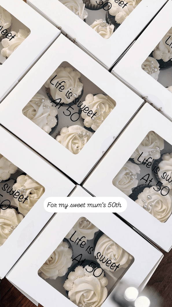 cupcake gift boxes - custom eggless gallery cake by Cakes by Ashni